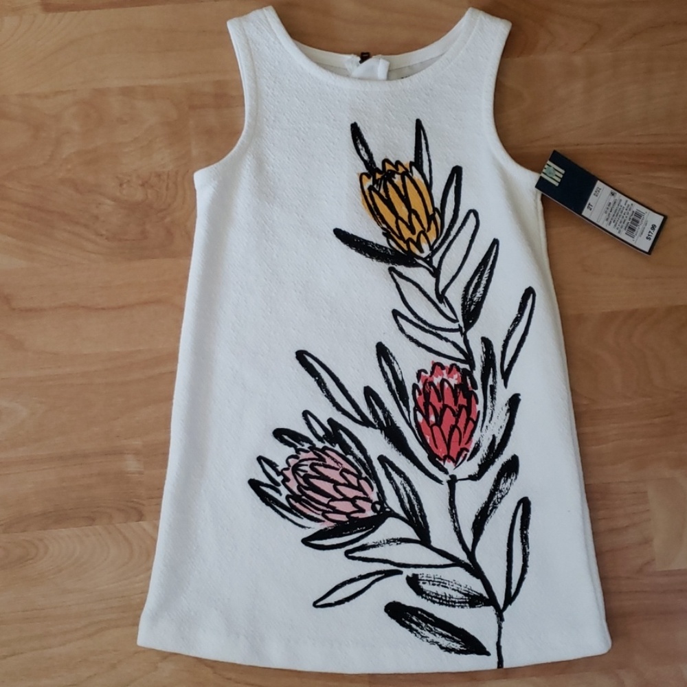 Genuine Kids 2T white floral dress NWT